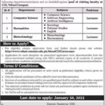 Comsats University Vehari Jobs 2025 For Educational Posts