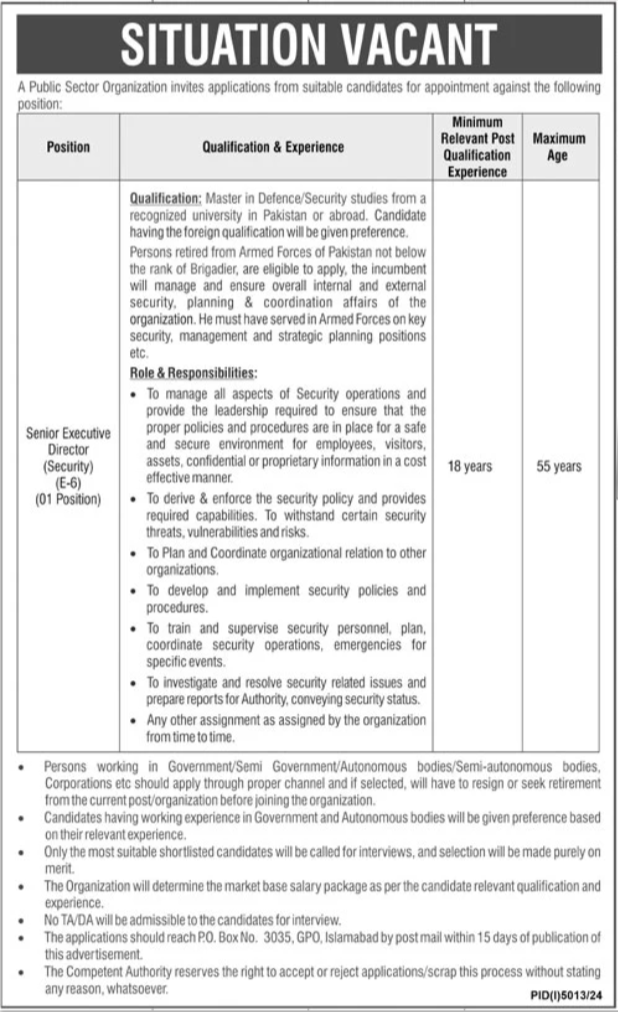 Jobs Available At Public Sector Organization 2025 - P O Box No 3035 GPO 