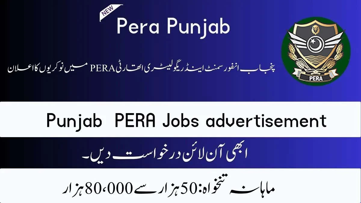 Job Opportunities At PERA 2025 Apply Online Through pera.punjab.gov.pk