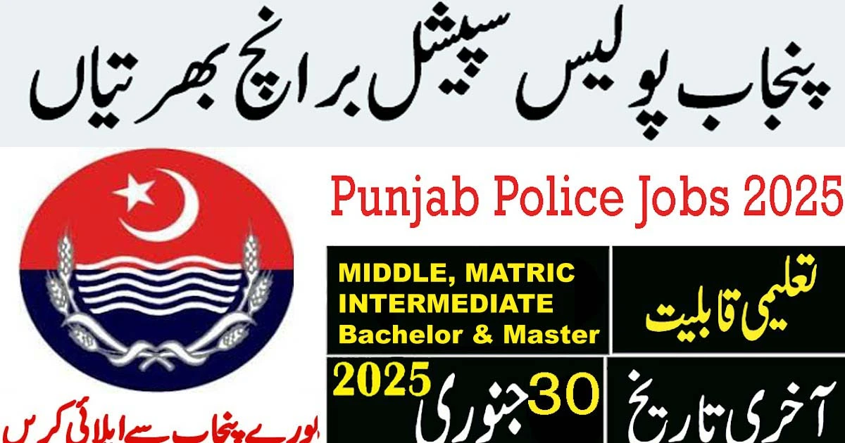 Special Branch Punjab Police Jobs 2025 - Apply Process