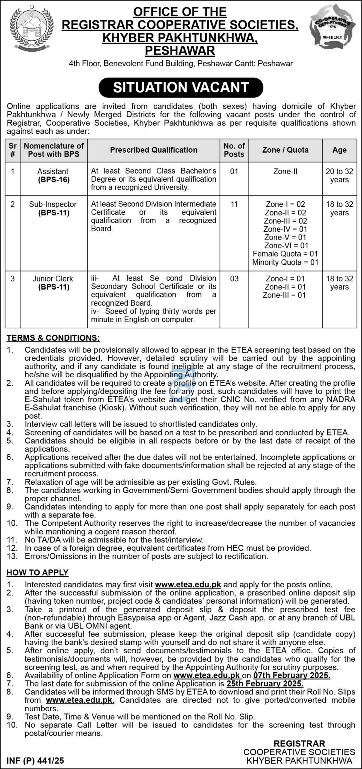 Cooperative Societies Peshawar Jobs 2025 – Apply OnlineCooperative Societies Peshawar Jobs 2025 – Apply Online

