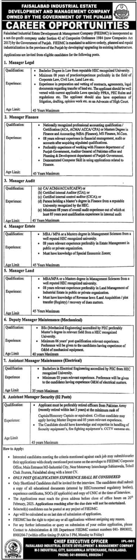 Management Jobs in FIEDMC – Apply Now