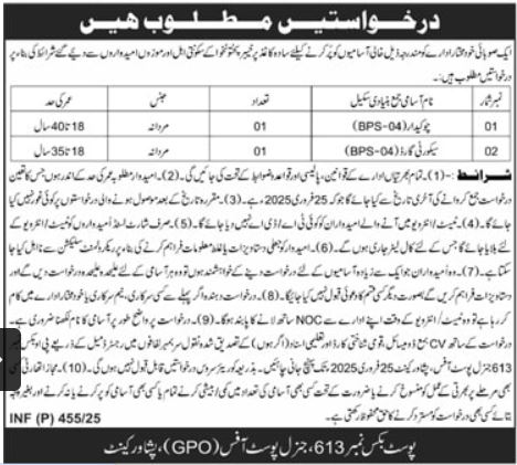 Government Organization Peshawar Cantt Jobs 2025 – Apply Now